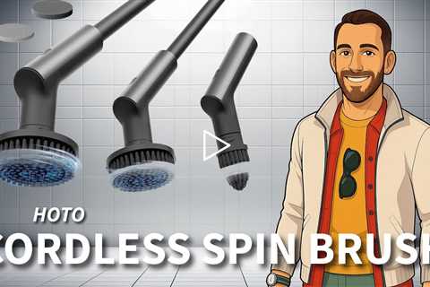 HOTO Cordless Electric Spin Scrubber, 2.5 N·m POWERFUL TORQUE & 300 RPM, IPX7 Full Body Waterproof p