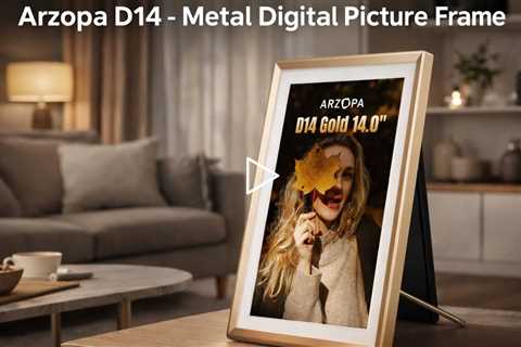 Arzopa D14 - Metal Digital Picture Frame with Large Display 14 FHD IPS Anti-Glare Touch Screen