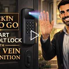 Lockin Veno Go Smart Deadbolt Lock with Palm Vein Recognition, ANSI Grade 3, WiFi, 5 Unlock Method