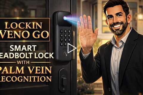 Lockin Veno Go Smart Deadbolt Lock with Palm Vein Recognition, ANSI Grade 3, WiFi, 5 Unlock Method