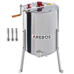 Arebos Manual Honey Extractor with Transparent Lid