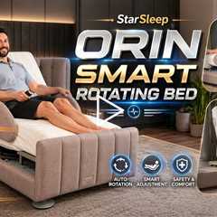 StarSleep Orin Smart Rotating Bed - One-Touch 90° Rotation, Mattress Included, 375lbs Capacity