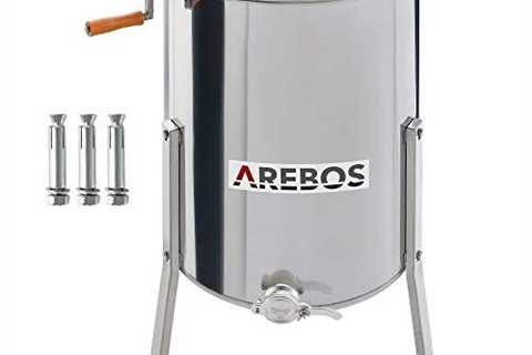 Arebos Manual Honey Extractor with Transparent Lid
