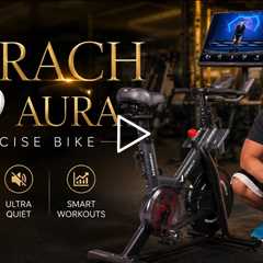 Merach S29 Aura Exercise Bike with 21.5 HD Big Screen, Screen Mirroring, 16-Level Auto Resistance: